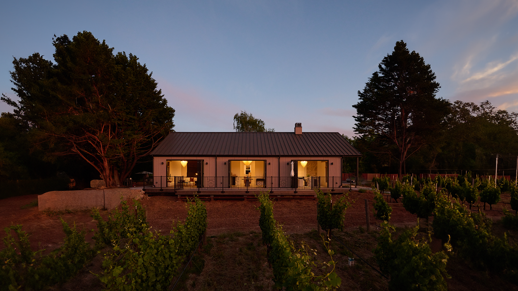 Kanzler tasting room at sunset