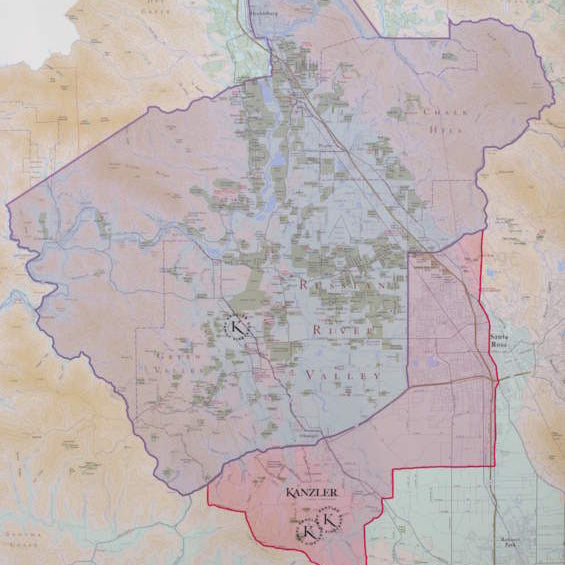 map of the russian river valley appellations