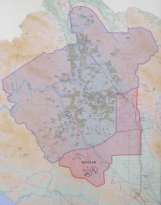 map of the russian river valley appellations