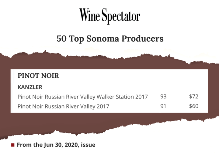 wine spectator points for kanzler's pinot noir