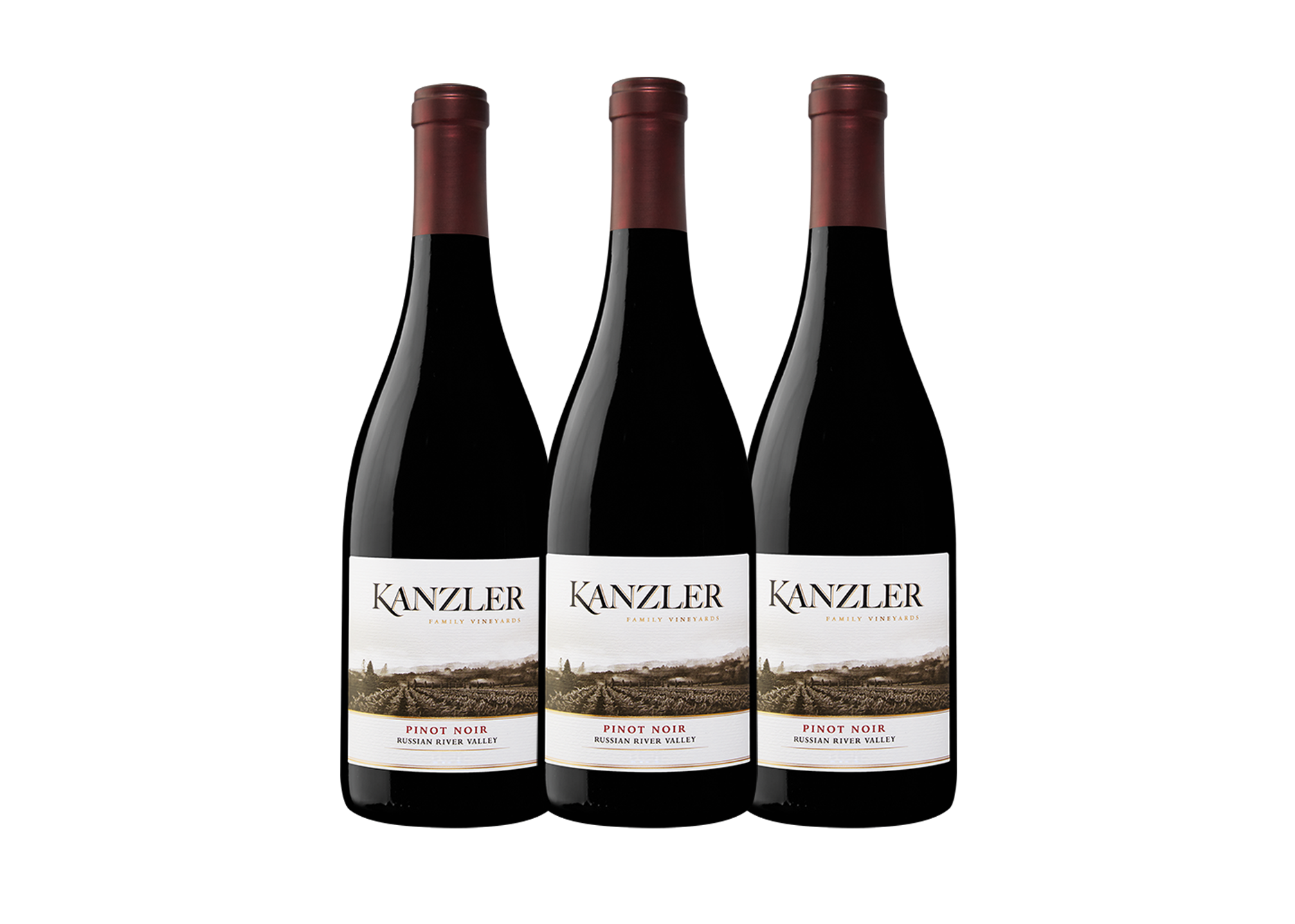 A library 3-pack of Kanzler Russian River Pinot Noir